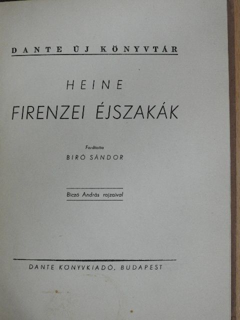 Henrik Heine - Firenzei éjszakák [antikvár]