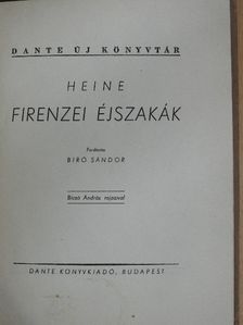 Henrik Heine - Firenzei éjszakák [antikvár]