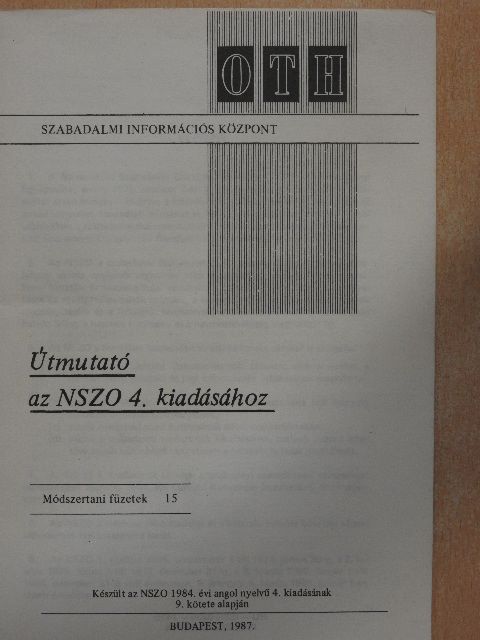 Útmutató az NSZO 4. kiadásához [antikvár]