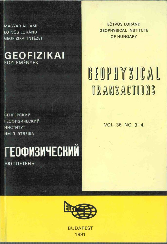 Hegybíró Zsuzsanna - Geofizikai közlemények vol. 36. no. 3-4 [antikvár]