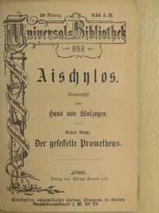 Aischylos - Der gefesselte Prometheus (gótbetűs) [antikvár]