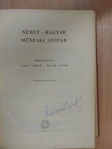Német-magyar műszaki szótár [antikvár]