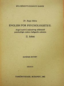 Dr. Rupp Mária - English for psychologists II. [antikvár]