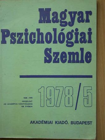 A. Blaser - Magyar Pszichológiai Szemle 1978/5. [antikvár]