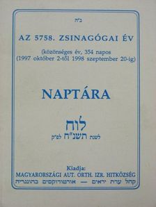 Az 5758. zsinagógai év naptára [antikvár]