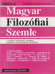 Áron László - Magyar filozófiai szemle 1995/3-4 [antikvár]
