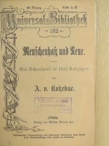 August von Kotzebue - Menschenhass und Reue (gótbetűs) [antikvár]