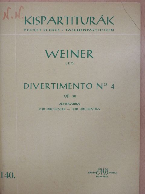 Weiner Leó - Divertimento No 4 [antikvár]
