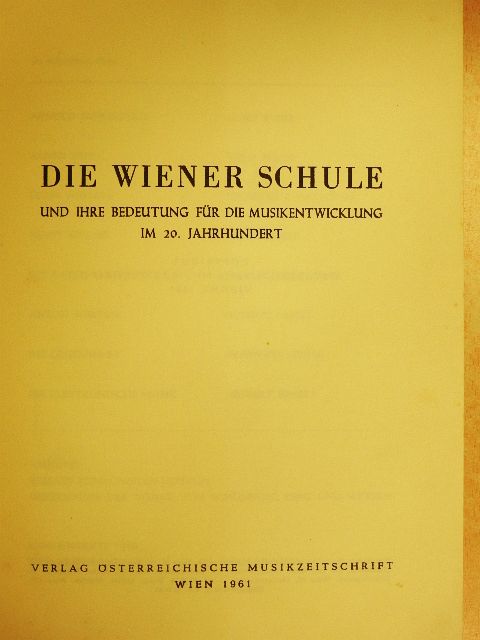 Alban Berg - Die Wiener Schule [antikvár]