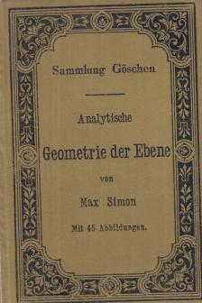 Simon, Max - Analytische Geometrie der Ebene [antikvár]