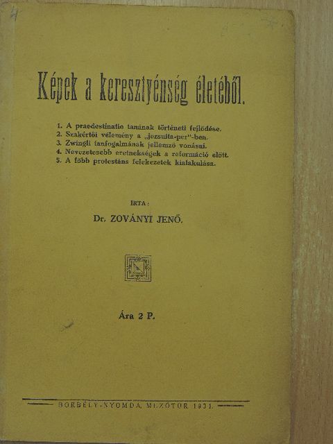 Dr. Zoványi Jenő - Képek a keresztyénség életéből [antikvár]
