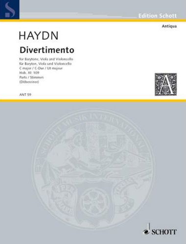 HAYDN JOSEPH - DIVERTIMENTO FOR BARYTONE, VIOLA AND VIOLONCELLO C MAJOR HOB. XI: 109, PARTS (DÖBEREINER)