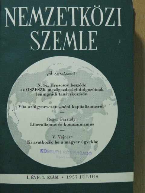 B. Leontyev - Nemzetközi Szemle 1957. (nem teljes évfolyam) [antikvár]