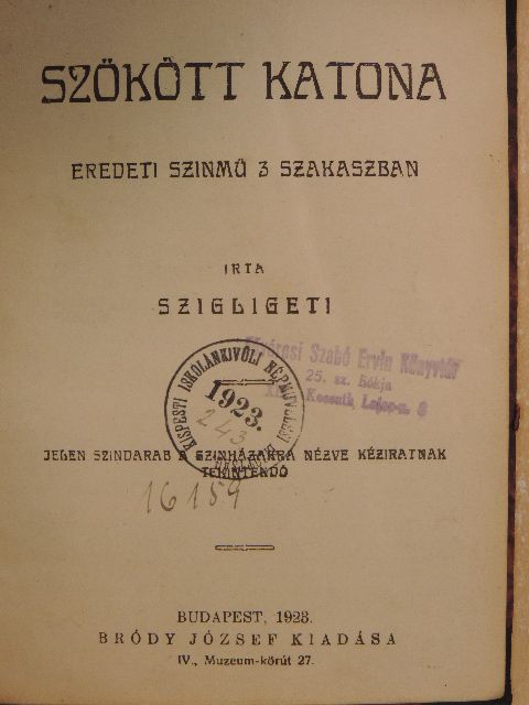Szigligeti Ede - Szökött katona [antikvár]