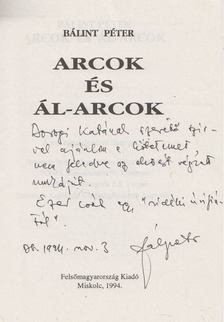 Bálint Péter - Arcok és ál-arcok (dedikált) [antikvár]