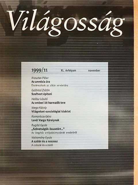 Galántai Zoltán - Világosság 1999. november [antikvár]