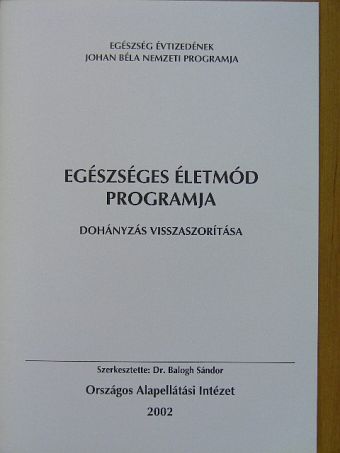 Tahy Ádám - Egészséges életmód programja [antikvár]