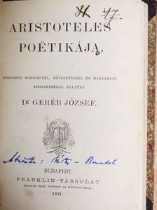 Aristoteles - Aristoteles poetikája [antikvár]