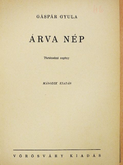Gáspár Gyula - Árva nép [antikvár]