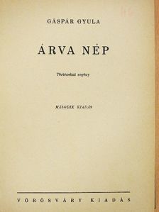 Gáspár Gyula - Árva nép [antikvár]