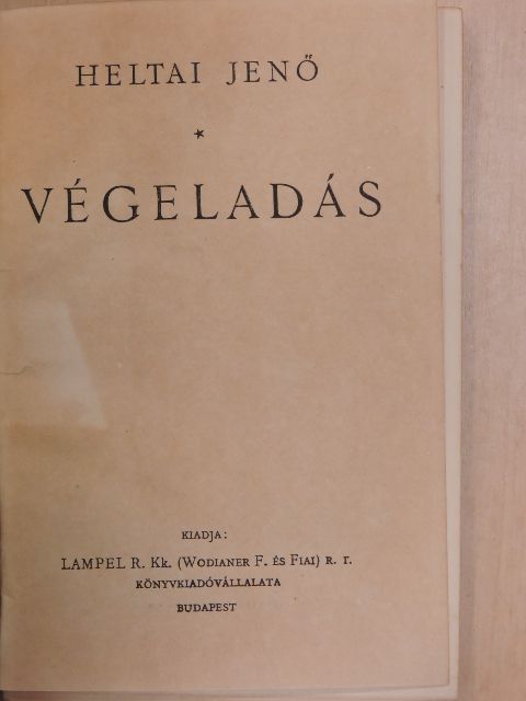 Heltai Jenő - Végeladás [antikvár]