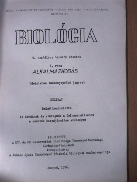 Dr. Révész Béla - Biológia I. [antikvár]