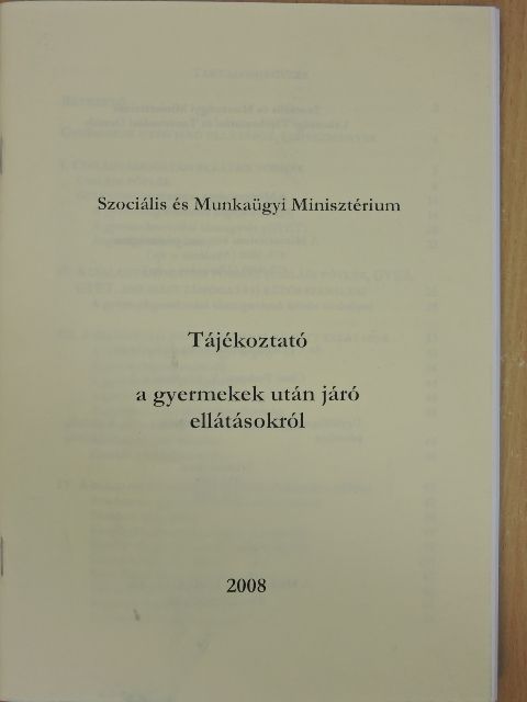 Tájékoztató a gyermekek után járó ellátásokról [antikvár]