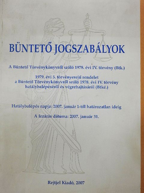 Büntető jogszabályok [antikvár]