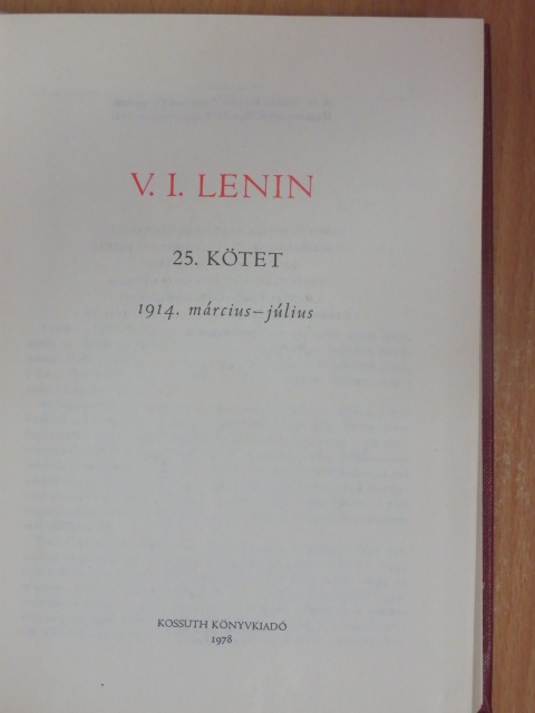 Vlagyimir Iljics Lenin - V. I. Lenin összes művei 25. [antikvár]
