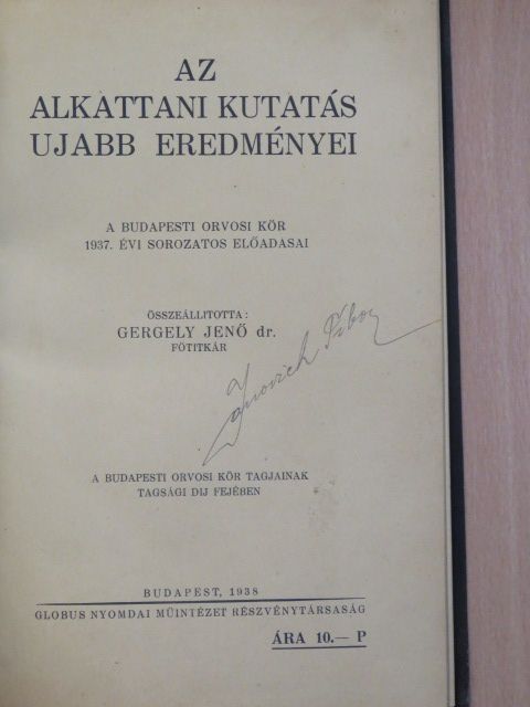 Dr. Barta Imre - Az alkattani kutatás ujabb eredményei [antikvár]