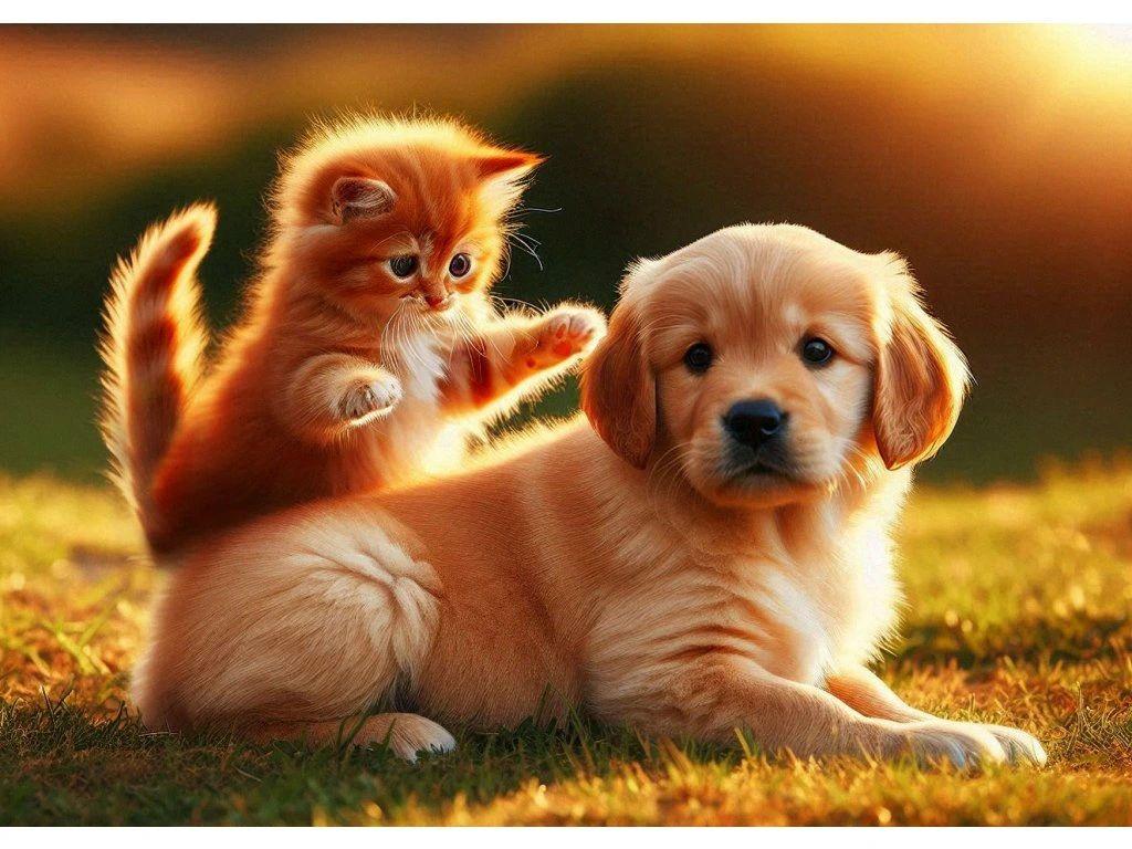 MCH32 - Kitty &amp; Puppy Ai Képeslap