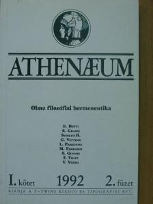 Emilio Betti - Athenaeum 1992. I. kötet 2. füzet [antikvár]