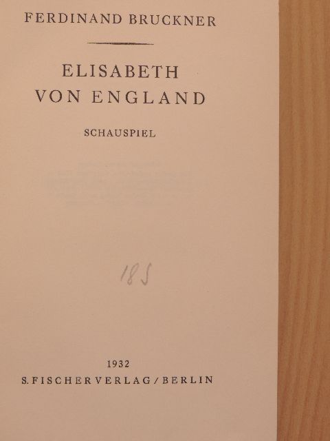 Ferdinand Bruckner - Elisabeth von England [antikvár]