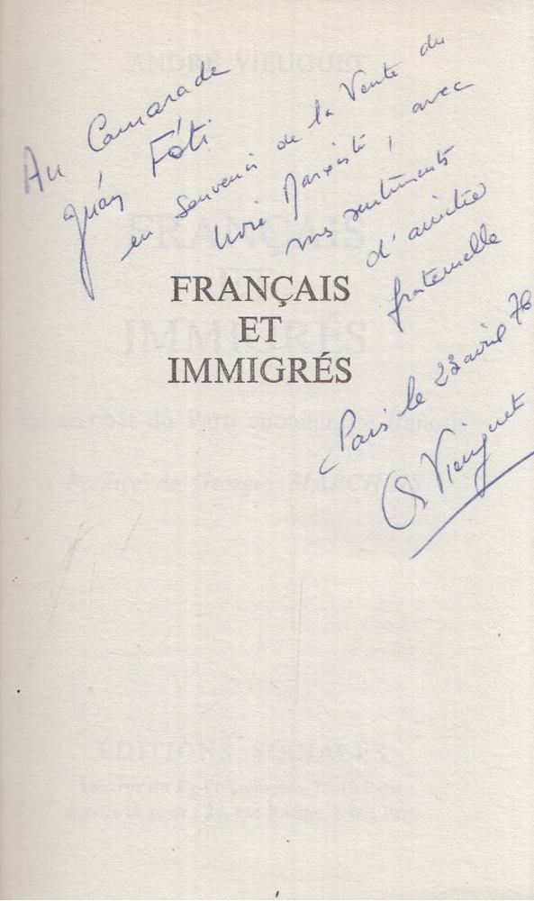 André Vieuguet - Francais et immigrés (dedikált) [antikvár]