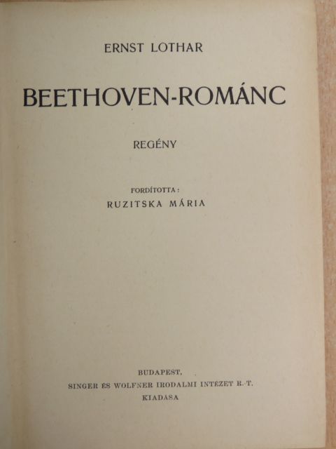Ernst Lothar - Beethoven-románc [antikvár]