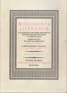 KIRÁLY GYÖRGY - Monumenta Literarum I. [antikvár]