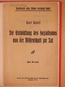 Karl Radek - Die Entwicklung des Sozialismus von der Wissenschaft zur Tat (gótbetűs) [antikvár]