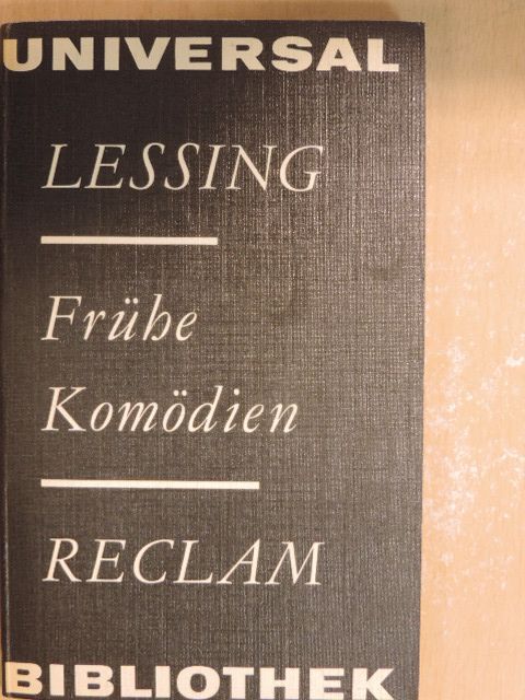 Gotthold Ephraim Lessing - Frühe Komödien [antikvár]
