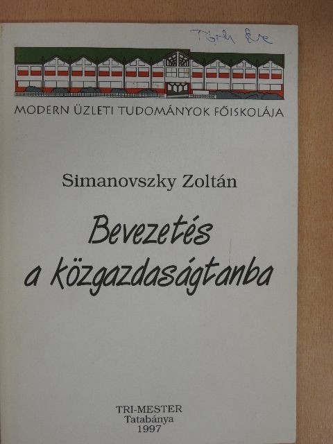 Simanovszky Zoltán - Bevezetés a közgazdaságtanba [antikvár]