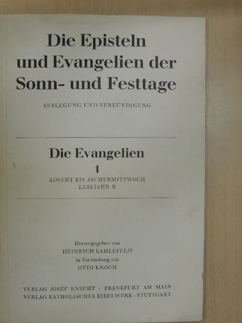 J. Blank - Die Evangelien 1. (töredék) [antikvár]
