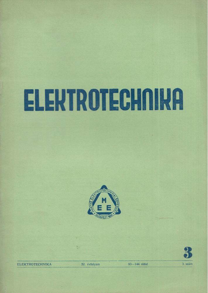 Frigyes Andor - Elektrotechnika 1959. 52. évfolyam 3. szám [antikvár]