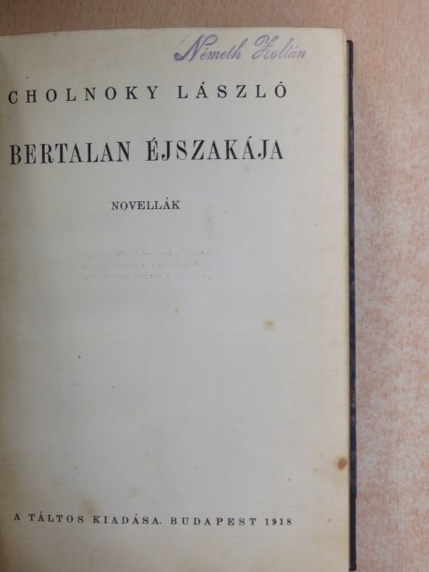 Cholnoky László - Bertalan éjszakája [antikvár]