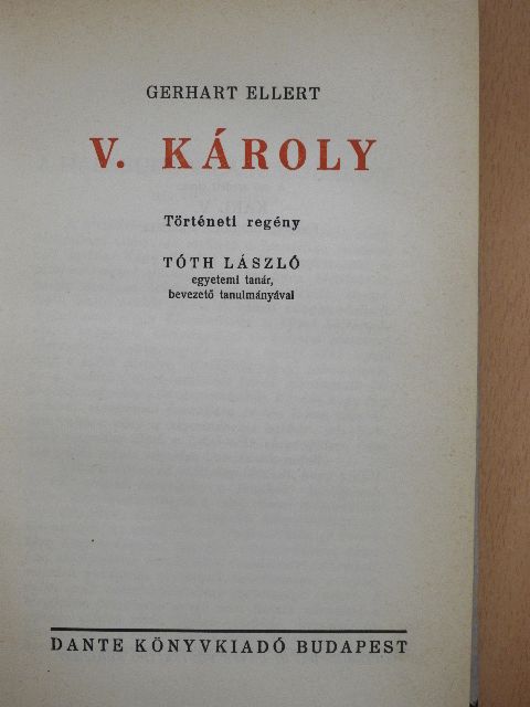 Gerhart Ellert - V. Károly [antikvár]