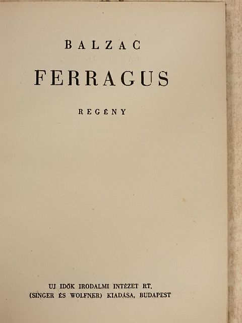Balzac - Ferragus [antikvár]