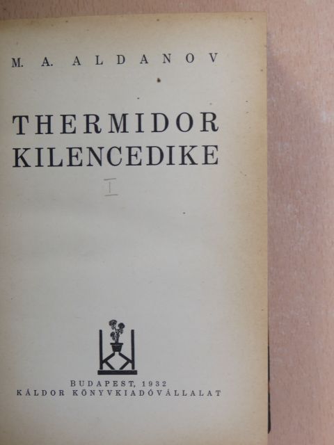 M. A. Aldanov - Thermidor kilencedike [antikvár]