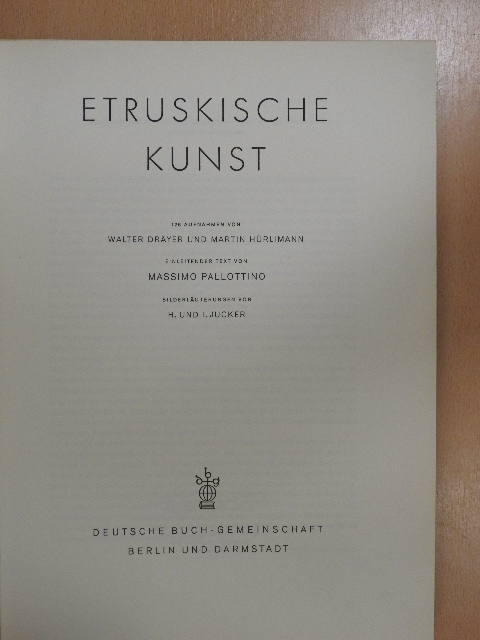 H. Jucker - Etruskische Kunst [antikvár]