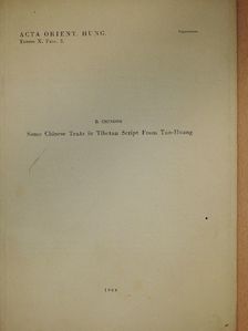 B. Csongor - Some Chinese Texts in Tibetan Script From Tun-Huang [antikvár]