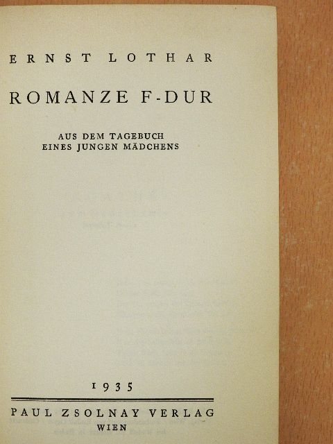 Ernst Lothar - Romanze F-dur [antikvár]