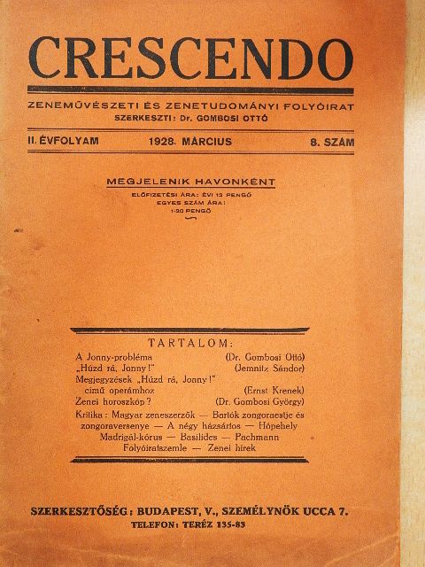 Dr. Gombosi György - Crescendo 1928. március [antikvár]