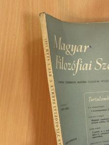 Elek Tibor - Magyar Filozófiai Szemle 1961/1. [antikvár]